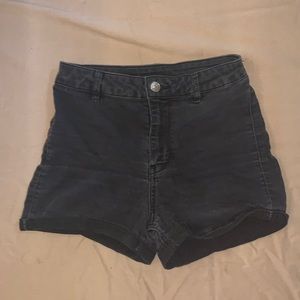 Black High Waisted Jean Shorts